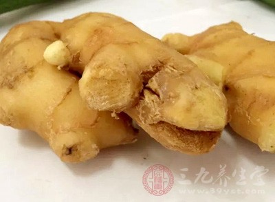 可含服止呕健脾作用的食物，如生姜