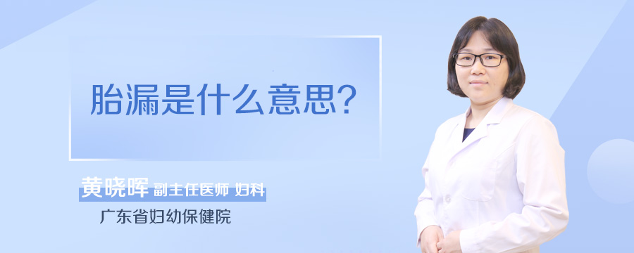 胎漏是什么意思