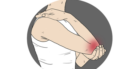 此症状发病缓慢,在初期时表现出肘关节外侧酸痛,疼痛感可上可下,手没